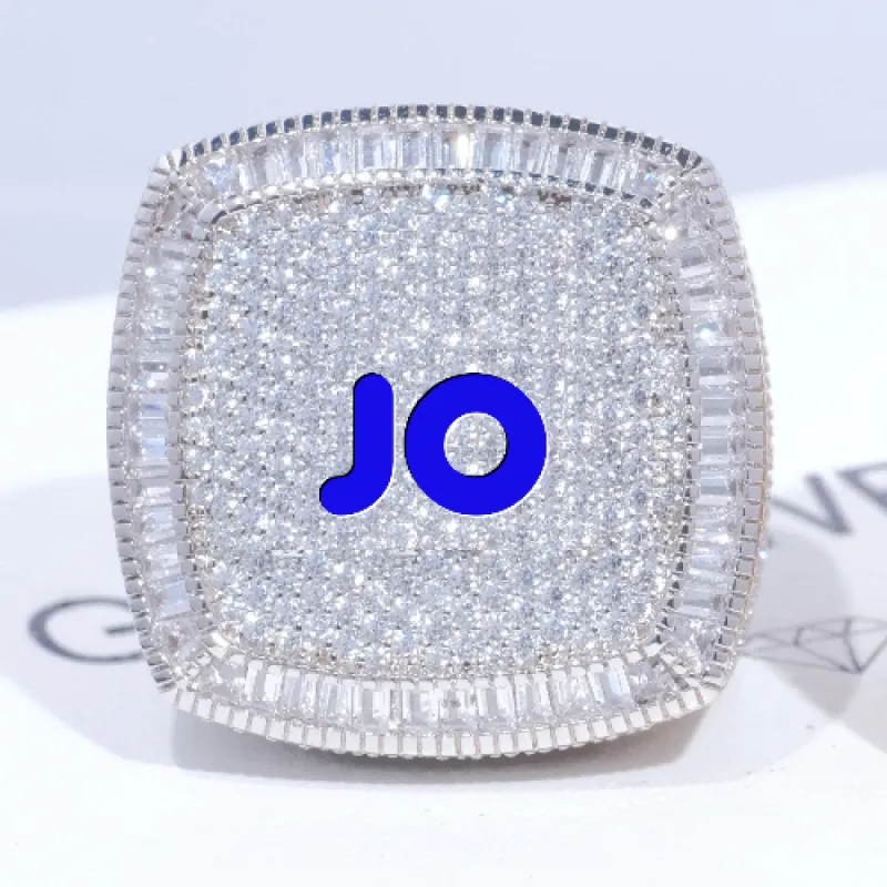 CUSTOM LETTER 3D ICED RING sold by The GUU Shop