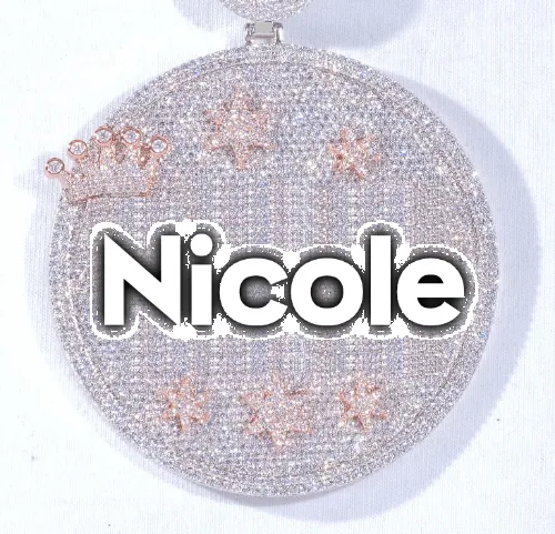 CUSTOM LETTER NECKLACE 3D BIG CROWN DISC sold by The GUU Shop