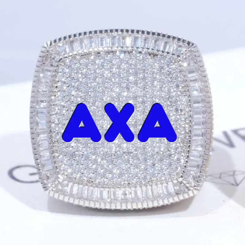 CUSTOM LETTER 3D ICED RING sold by The GUU Shop