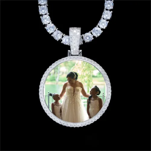 925S & VVS Moissanite 3D Circle Custom Picture Pendant sold by The GUU Shop