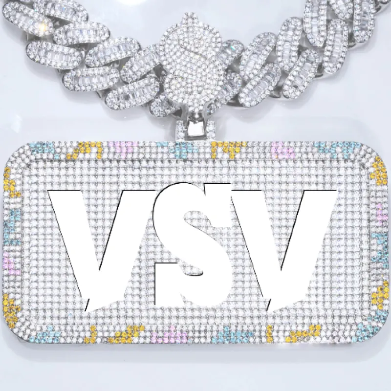 CUSTOM LETTER NECKLACE 3D COLORFUL SQUARE sold by The GUU Shop