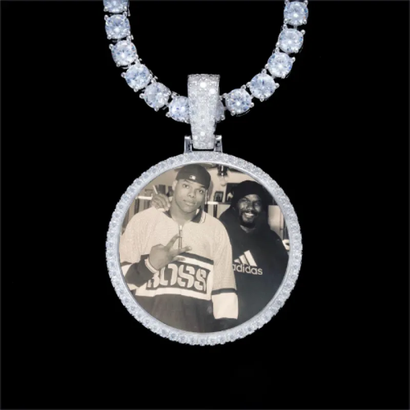 925S & VVS Moissanite 3D Circle Custom Picture Pendant sold by The GUU Shop