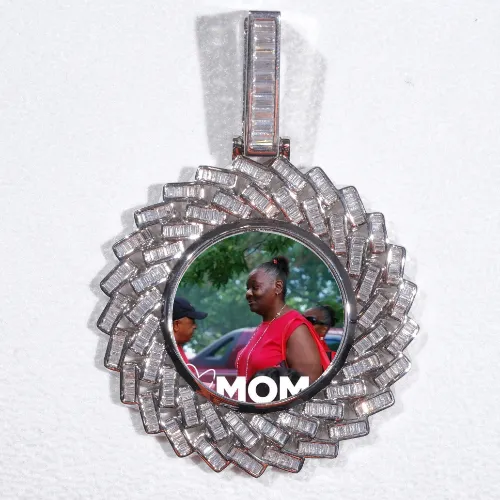 Large 3D Baguette Custom Picture Pendant sold by The GUU Shop