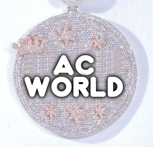 CUSTOM LETTER NECKLACE 3D BIG CROWN DISC sold by The GUU Shop