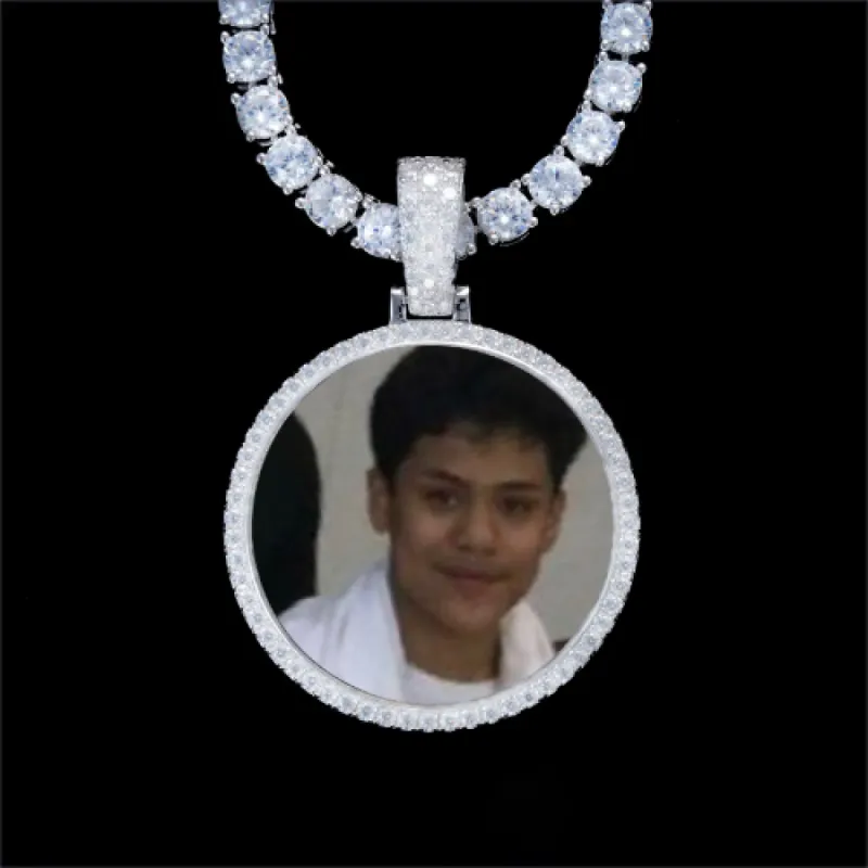 925S & VVS Moissanite 3D Circle Custom Picture Pendant sold by The GUU Shop