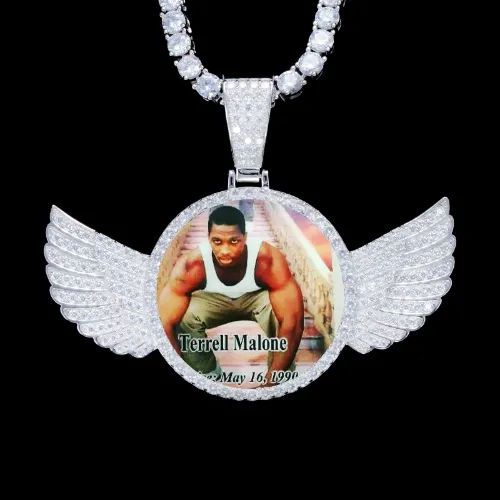 925S & VVS Moissanite 3D Wing Custom Picture Pendant sold by The GUU Shop