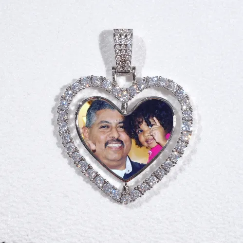 3D Spinning 2-Faced Heart Custom Picture Pendant sold by The GUU Shop