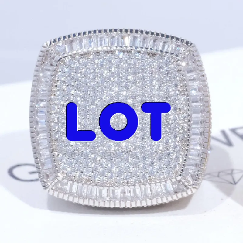 CUSTOM LETTER 3D ICED RING sold by The GUU Shop