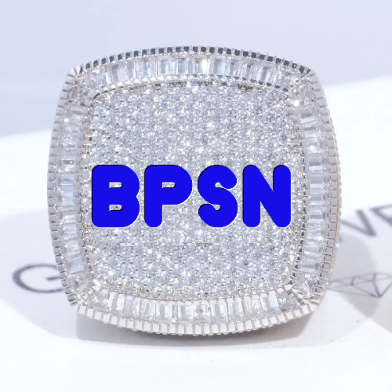 CUSTOM LETTER 3D ICED RING sold by The GUU Shop