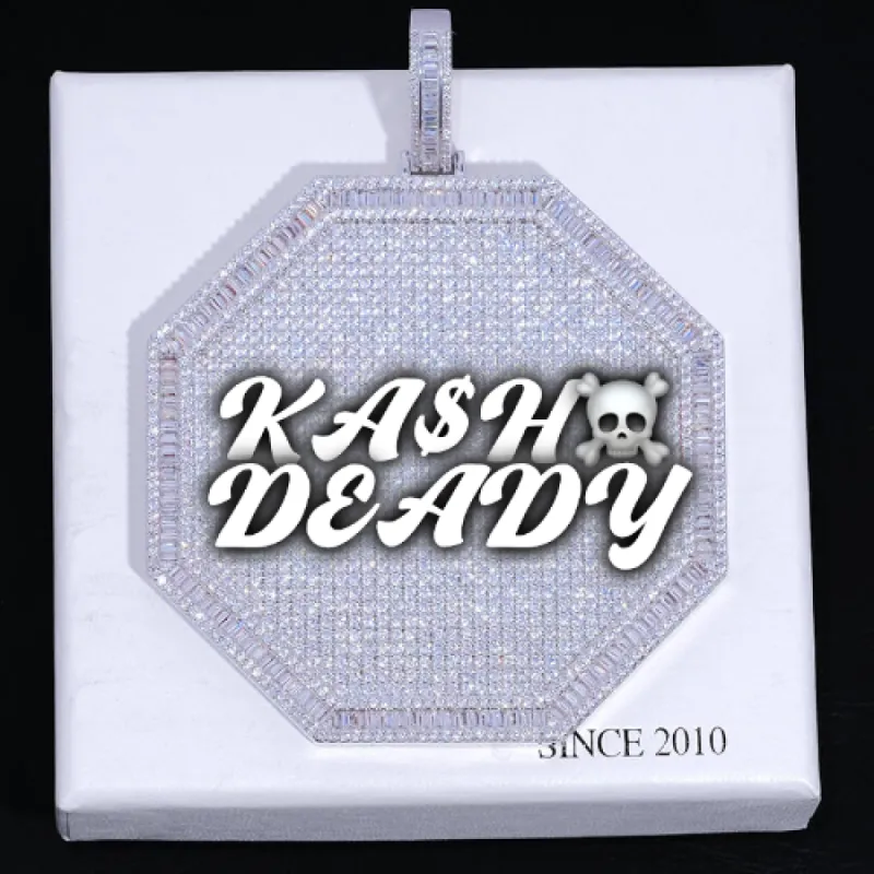 CUSTOM LETTER NECKLACE 3D BIG OCTAGON sold by The GUU Shop