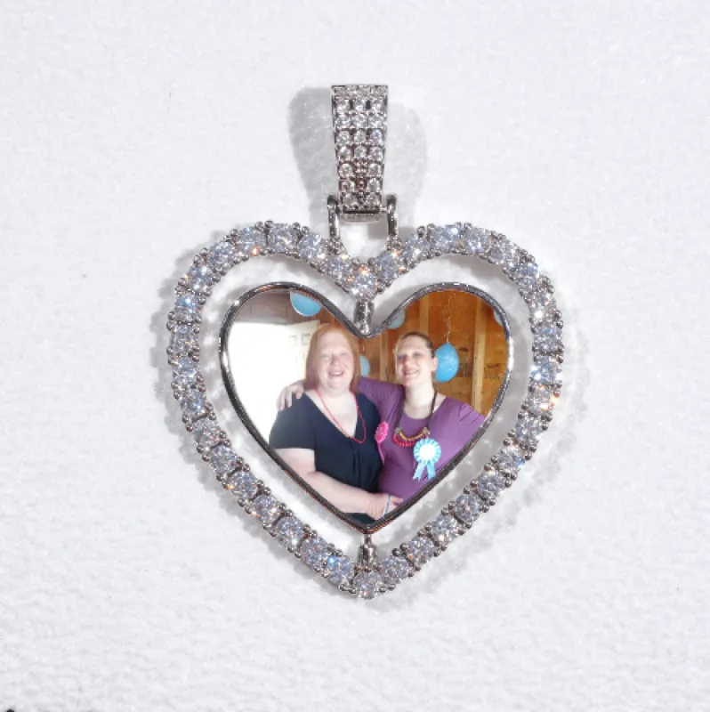 3D Spinning 2-Faced Heart Custom Picture Pendant sold by The GUU Shop