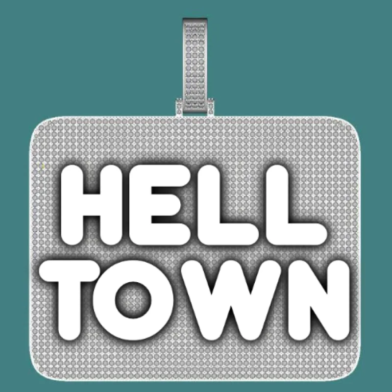 CUSTOM LETTER NECKLACE 3D BIG SQUARE sold by The GUU Shop