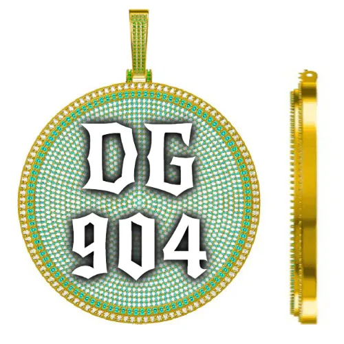 CUSTOM LETTER NECKLACE 3D BIG DISC sold by The GUU Shop