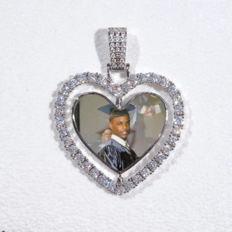 3D Spinning 2-Faced Heart Custom Picture Pendant sold by The GUU Shop