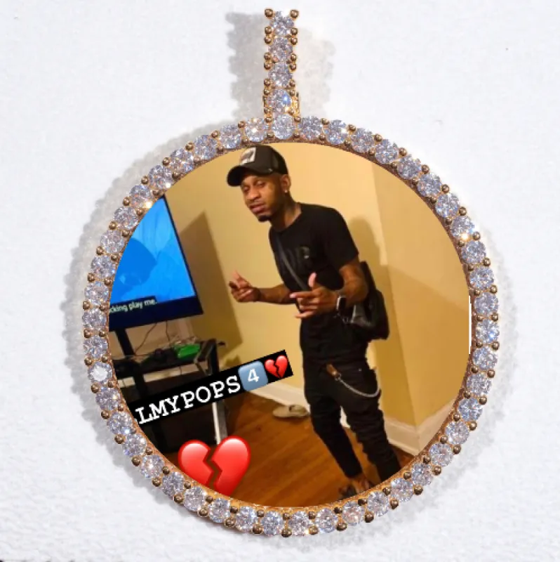 LARGE 3D CIRCLE CUSTOM PICTURE PENDANT sold by The GUU Shop