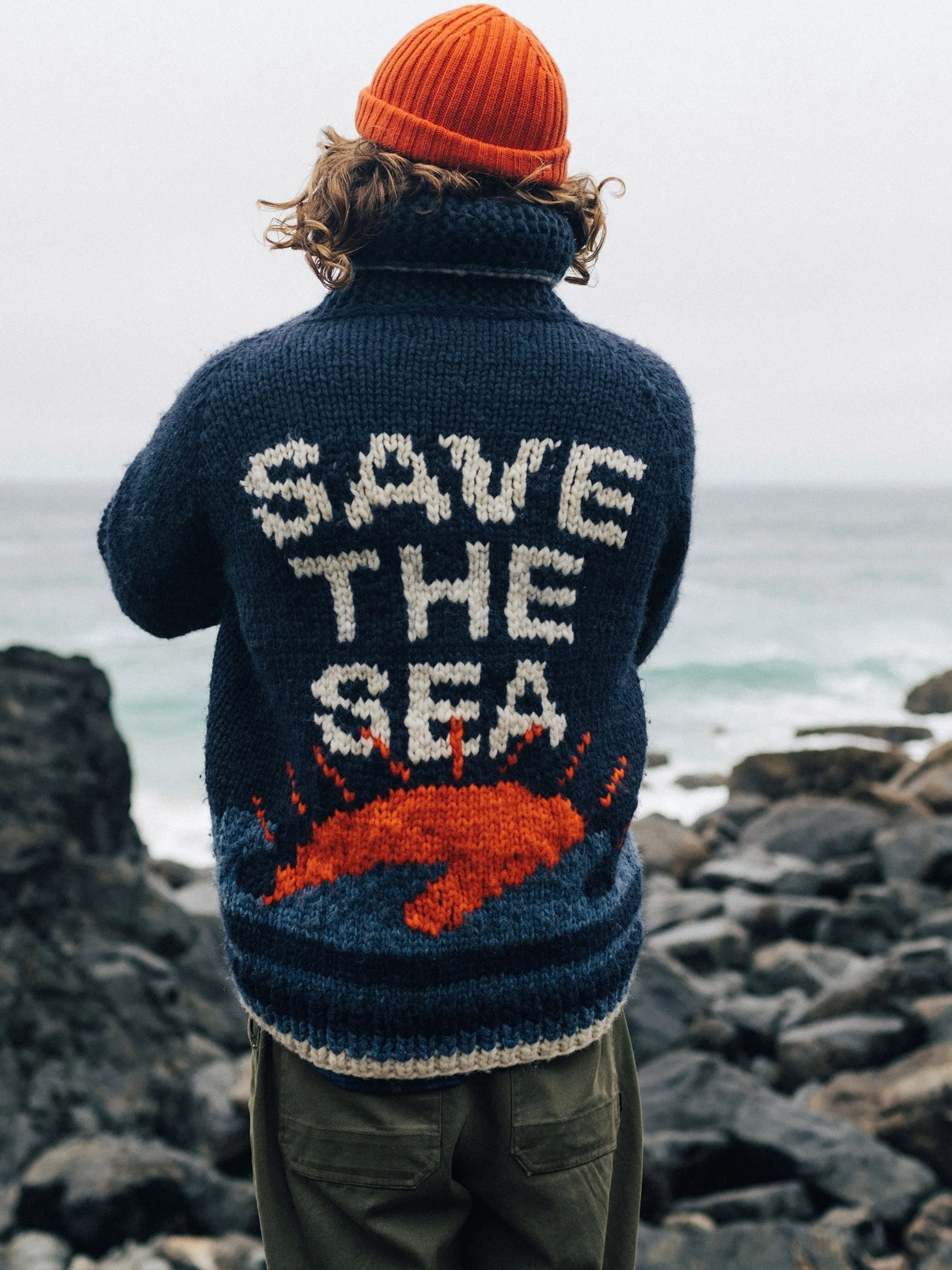 Limited Edition 'Save The Sea' Hand Knitted Activist Jacket sold by Finisterre product image thumbnail 4