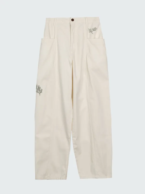 Women's Floral Marine Croft Workwear Barrel Pant made by Finisterre