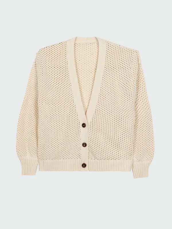 Women's Pol Open Stitch Cardigan made by Finisterre