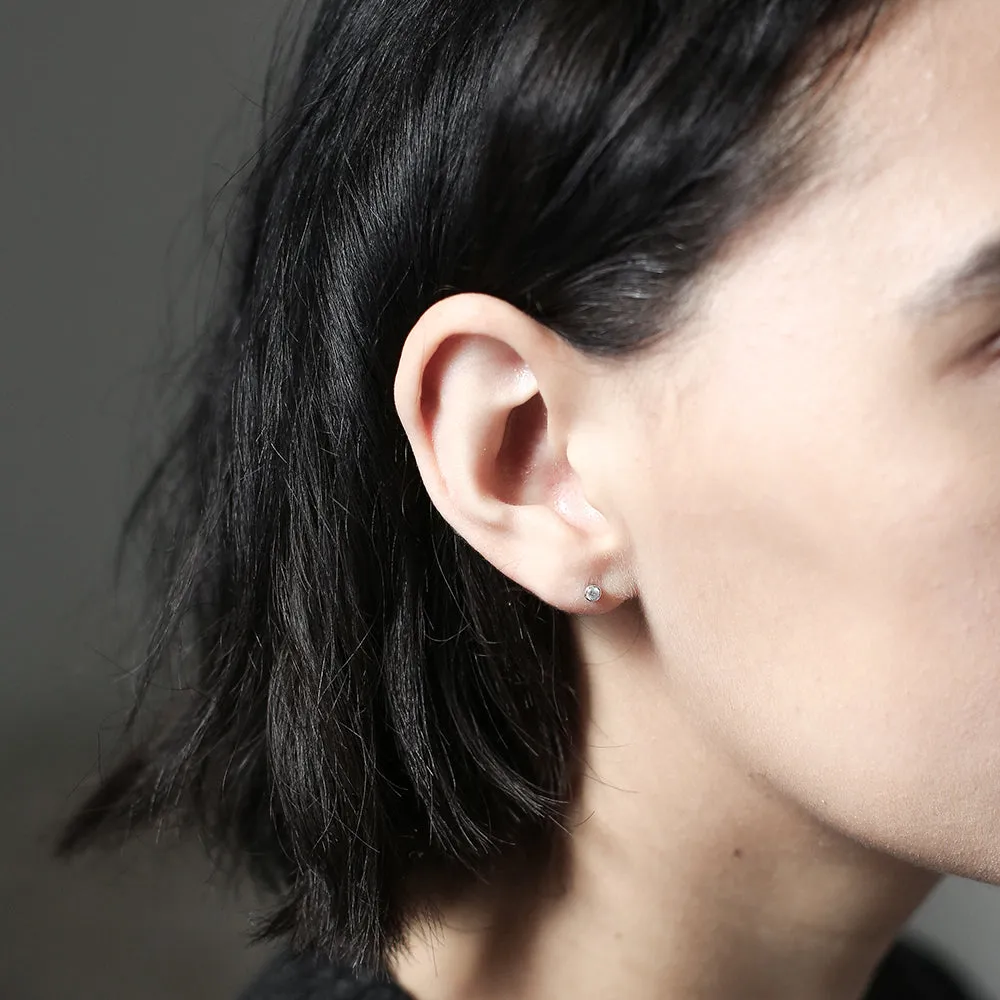 Tiny Crystal Studs in Sterling Silver sold by Maison Miru product image thumbnail 2