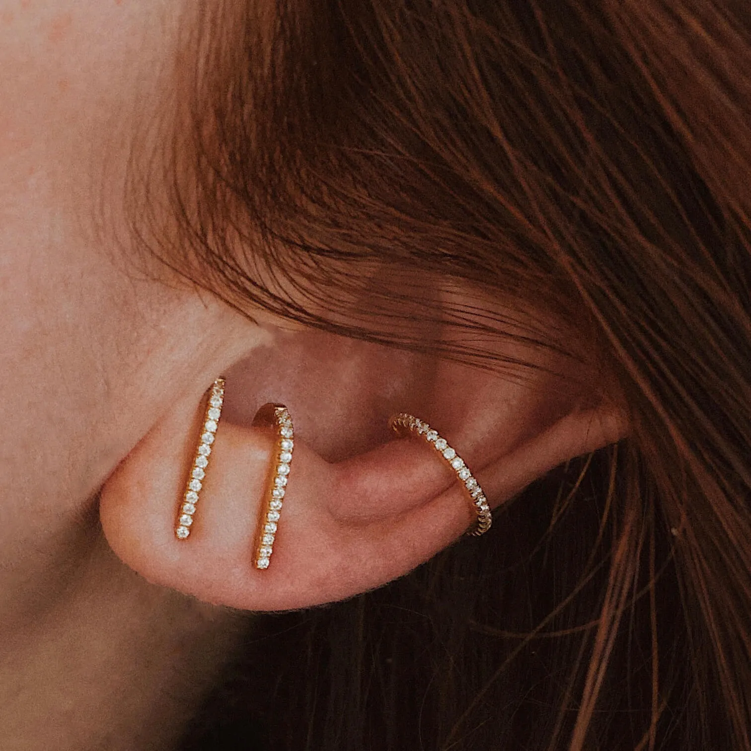 Sample Item: Celestial Hook Earrings in Sterling Silver sold by Maison Miru product image thumbnail 2