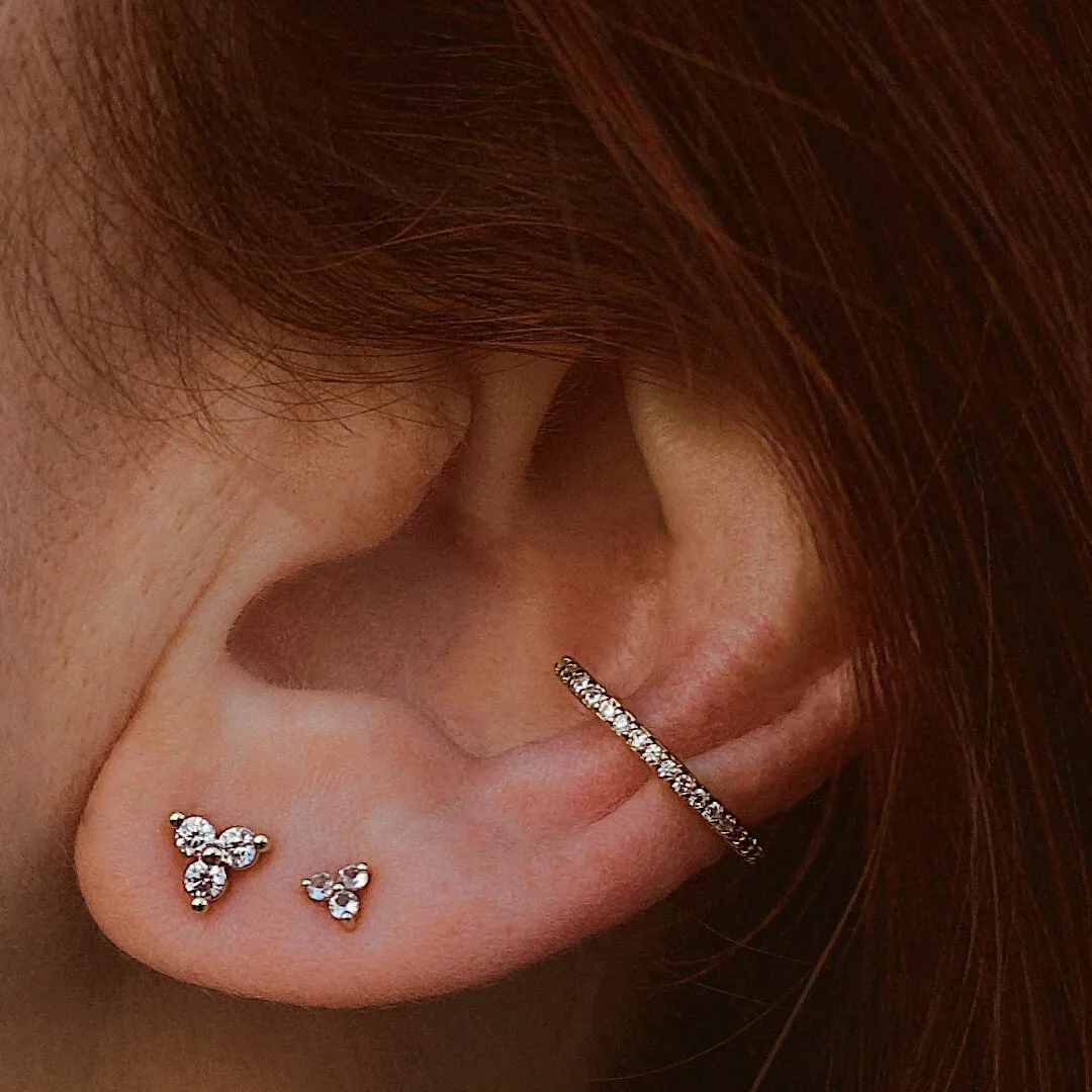 Mini Crystal Trinity Studs in Sterling Silver sold by Maison Miru product image thumbnail 3
