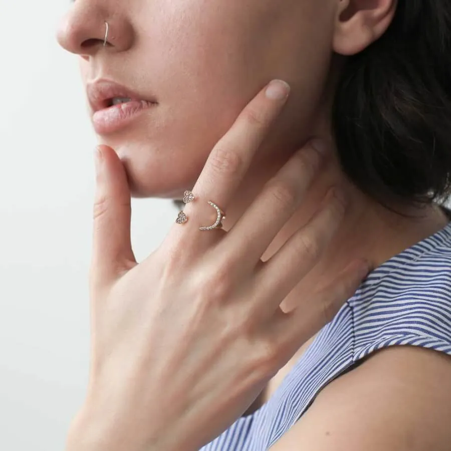 Sample Item: Pave Heart Emoji Ring sold by Maison Miru product image thumbnail 4