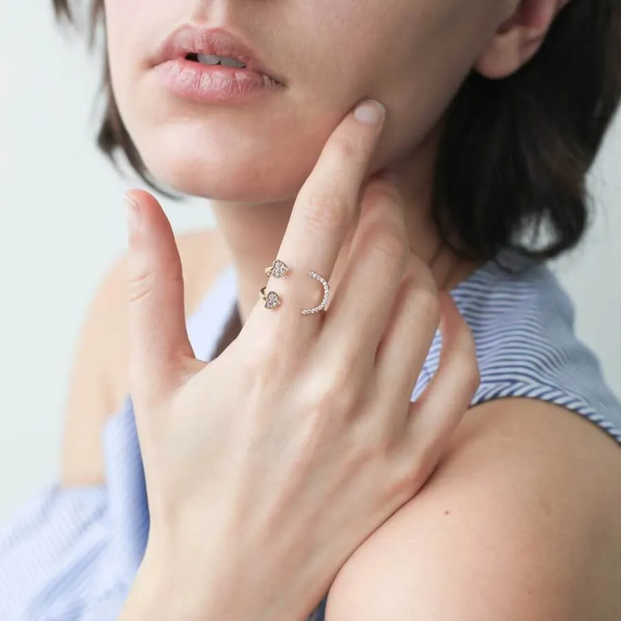 Sample Item: Pave Heart Emoji Ring sold by Maison Miru product image thumbnail 2