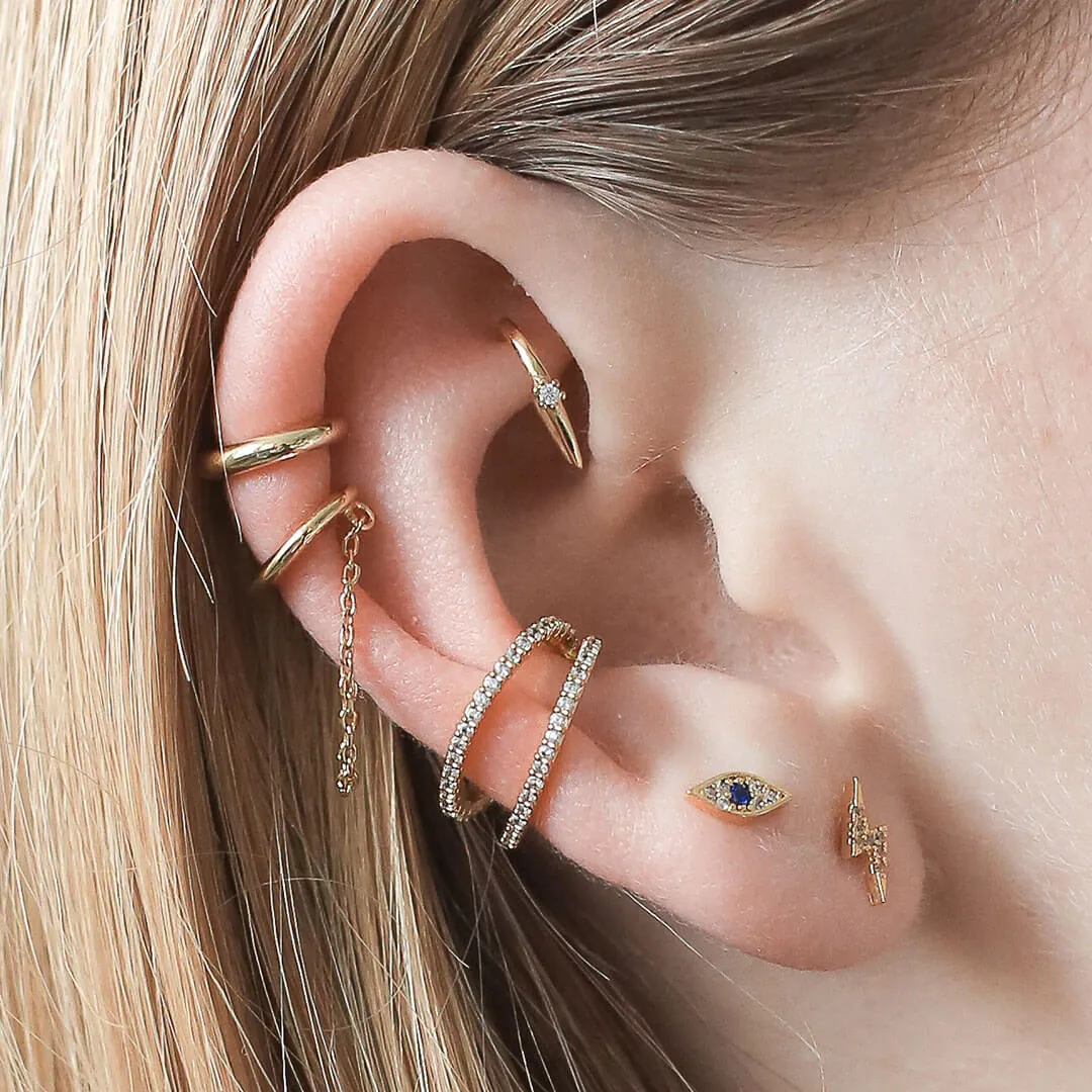 Shooting Star Open Hoop Earrings - 18G sold by Maison Miru product image thumbnail 3