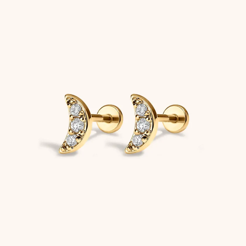 Pave Moon Nap Earrings sold by Maison Miru