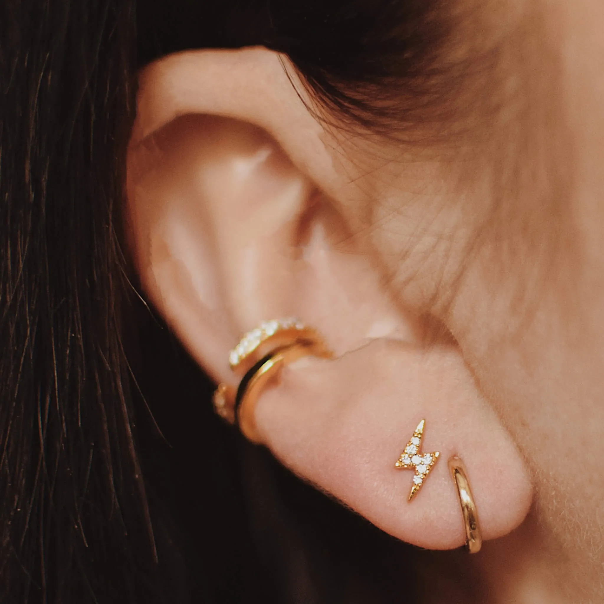 Classic Huggie Hoops in 14k Gold sold by Maison Miru product image thumbnail 4