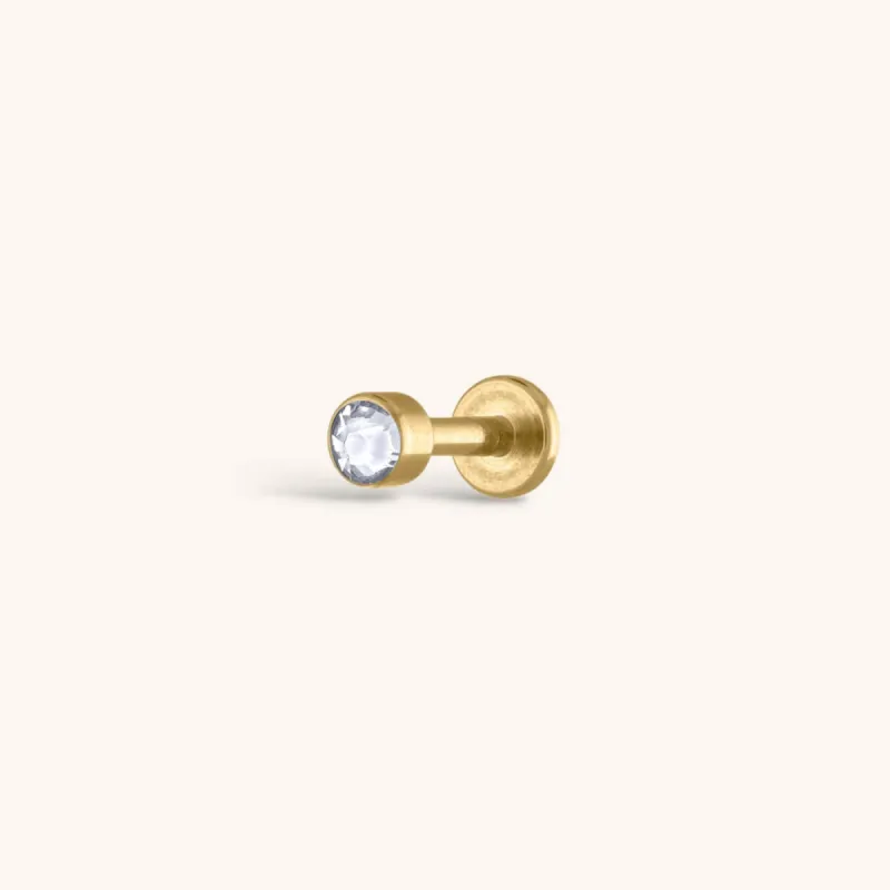 Tiny Crystal Threaded Flat Back Earring sold by Maison Miru