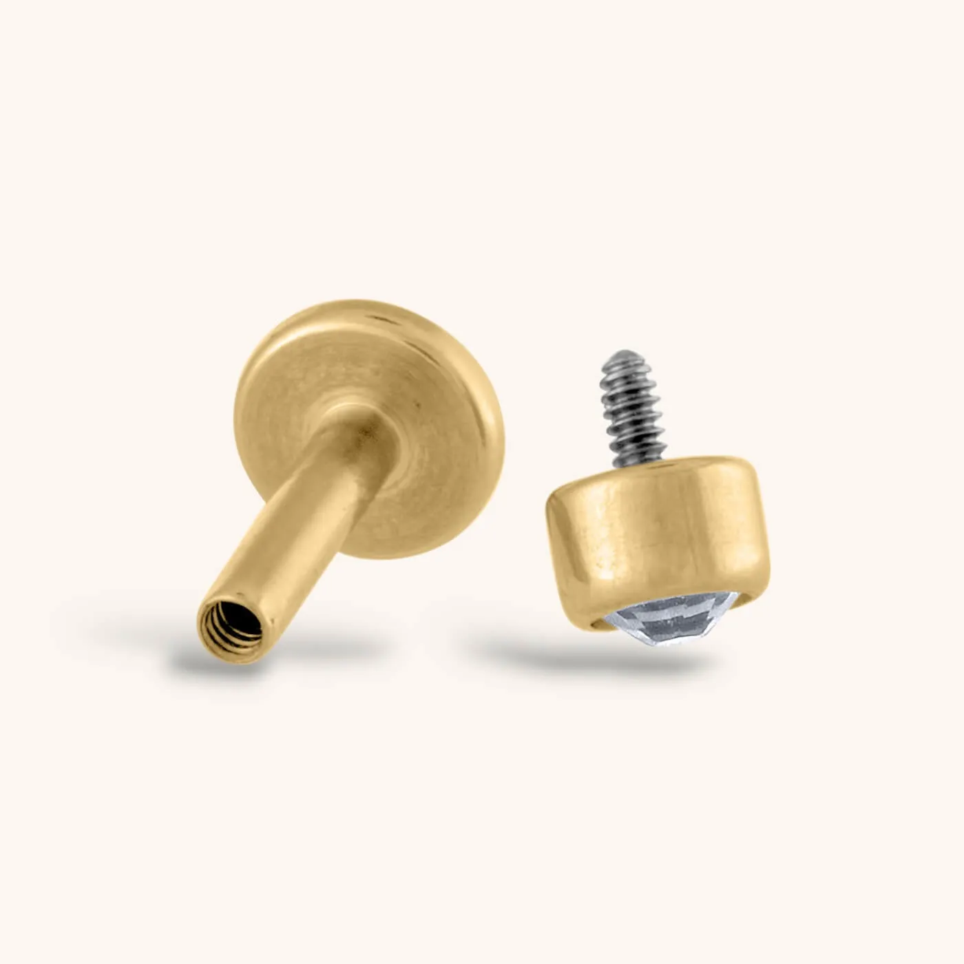 Tiny Crystal Threaded Flat Back Earring sold by Maison Miru product image thumbnail 4