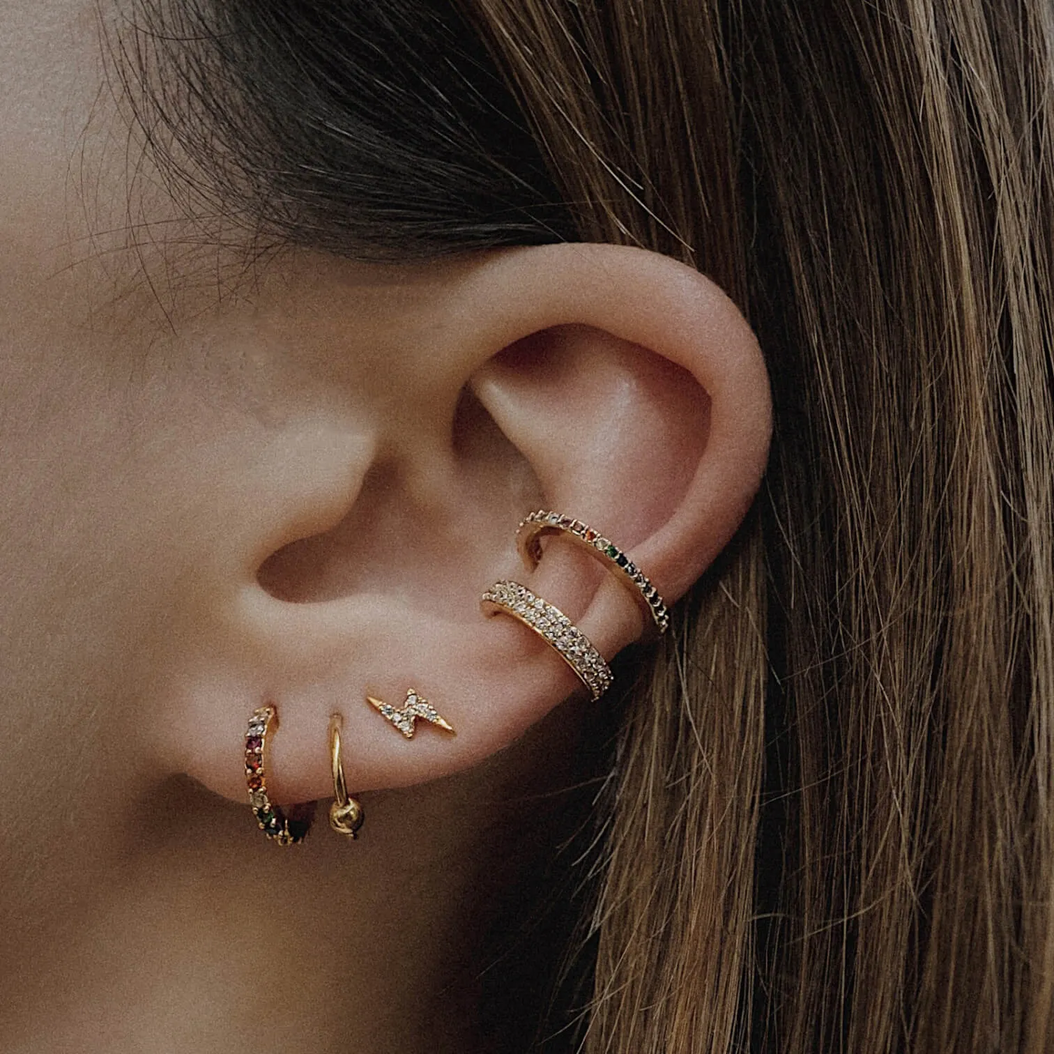 Sample Item: Pave Lightning Nap Earrings sold by Maison Miru product image thumbnail 2