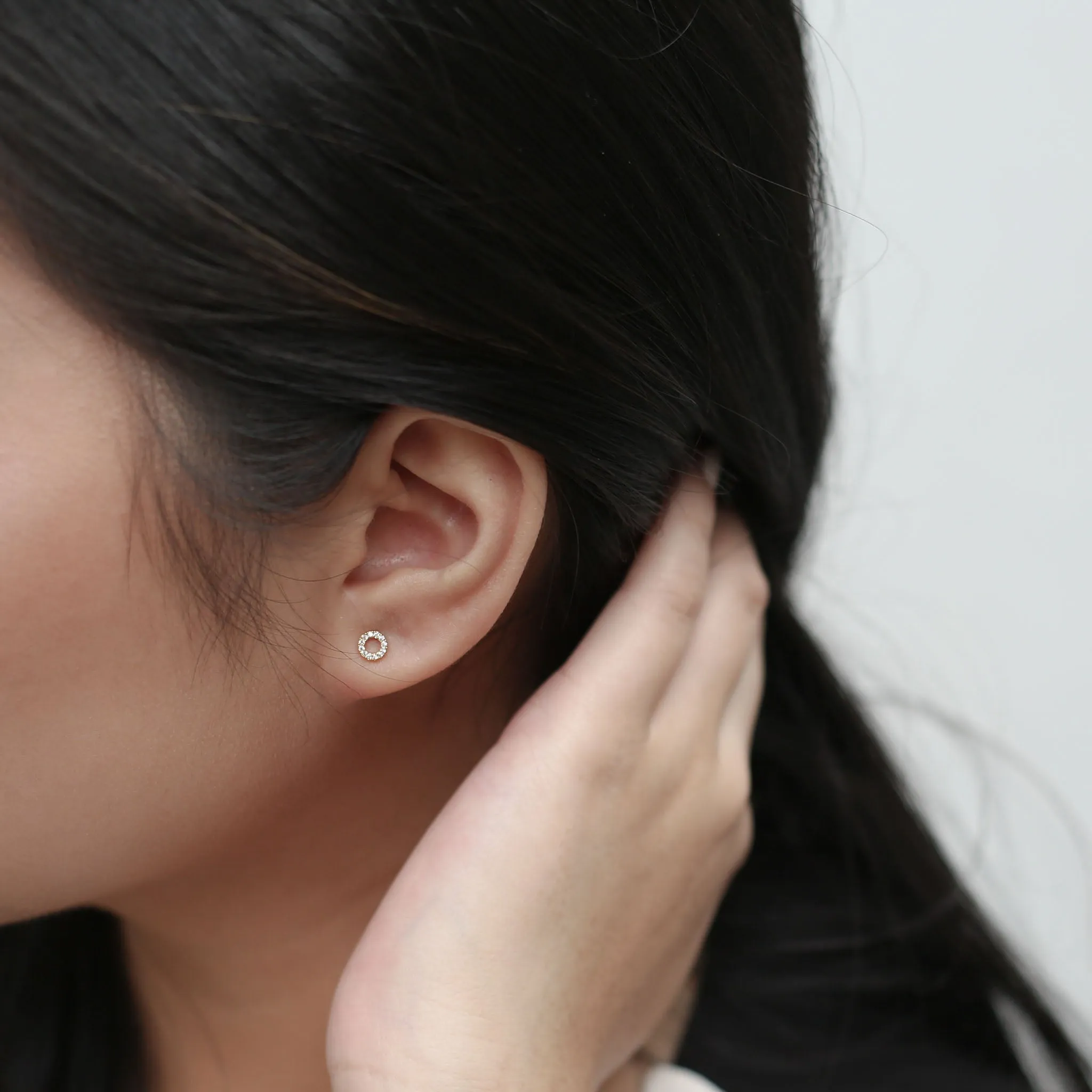 Sample Item: Pave O Studs in Sterling Silver sold by Maison Miru product image thumbnail 2