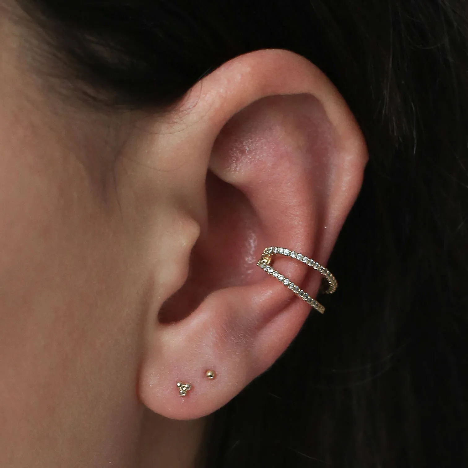 Sample Item: Tiny Secret Studs in Sterling Silver sold by Maison Miru product image thumbnail 4