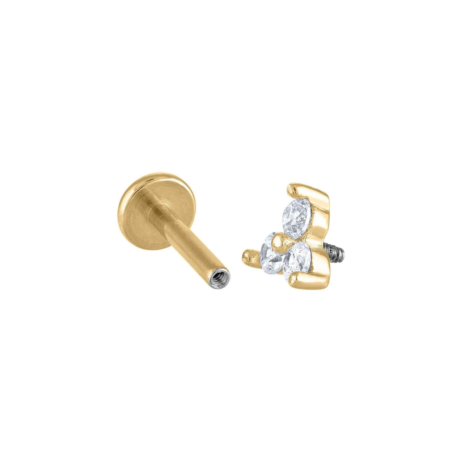 Sample Item: Crystal Trinity Threaded Flat Back Earring sold by Maison Miru product image thumbnail 4