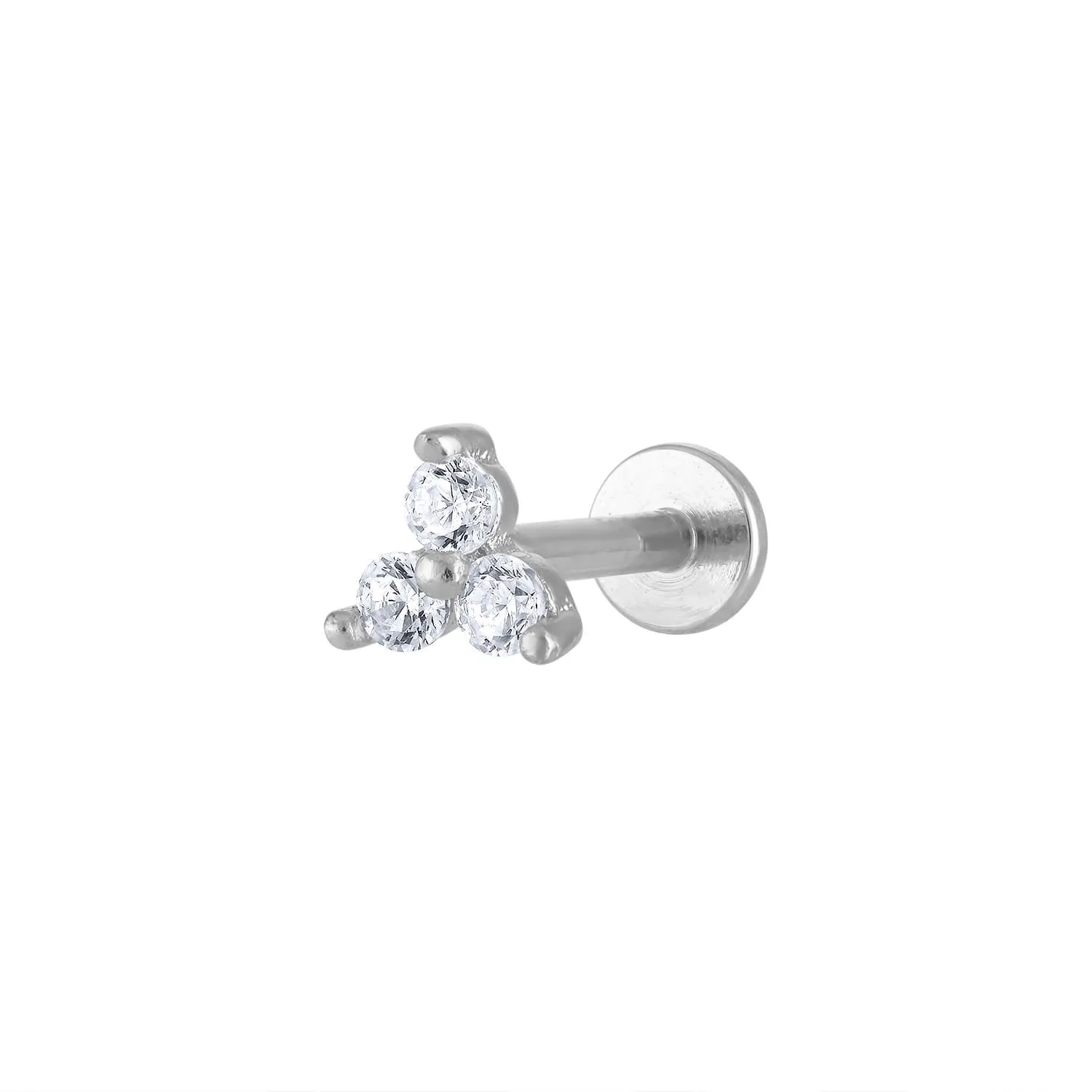 Sample Item: Crystal Trinity Threaded Flat Back Earring sold by Maison Miru product image thumbnail 5