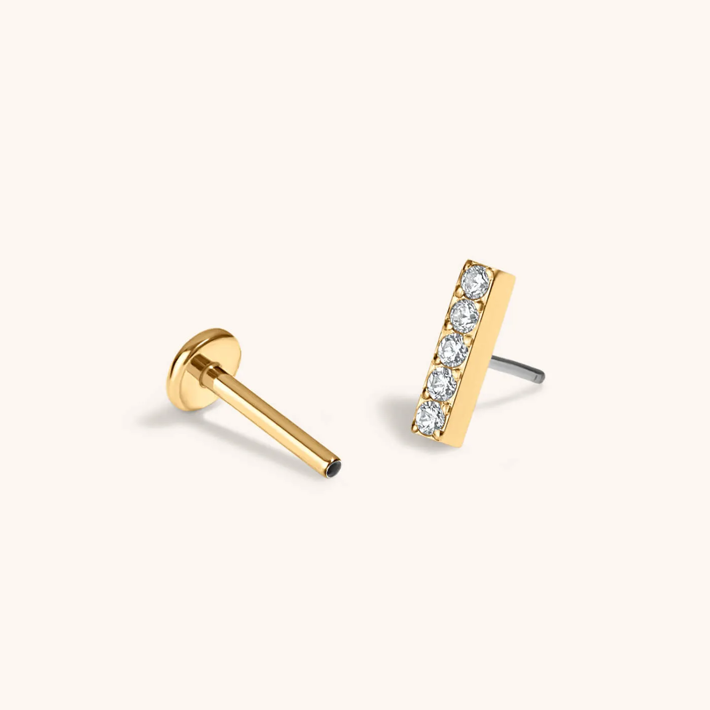 Pave Bar Nap Earrings sold by Maison Miru product image thumbnail 3