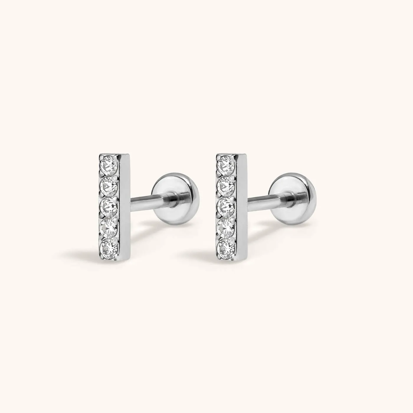 Pave Bar Nap Earrings sold by Maison Miru product image thumbnail 4