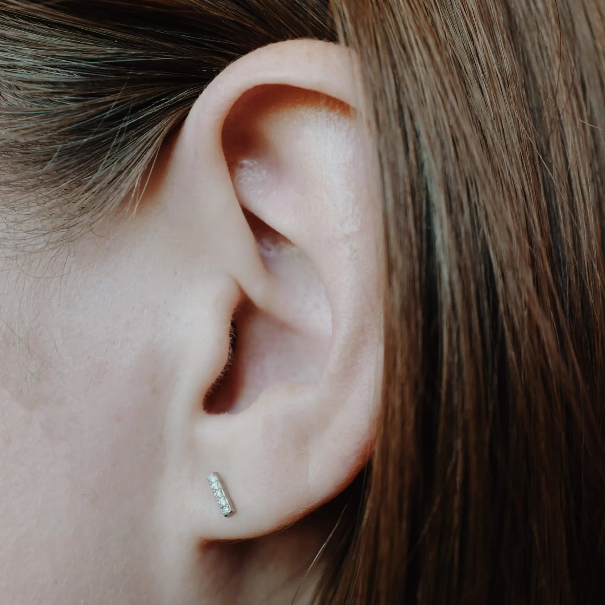 Pave Bar Nap Earrings sold by Maison Miru product image thumbnail 2
