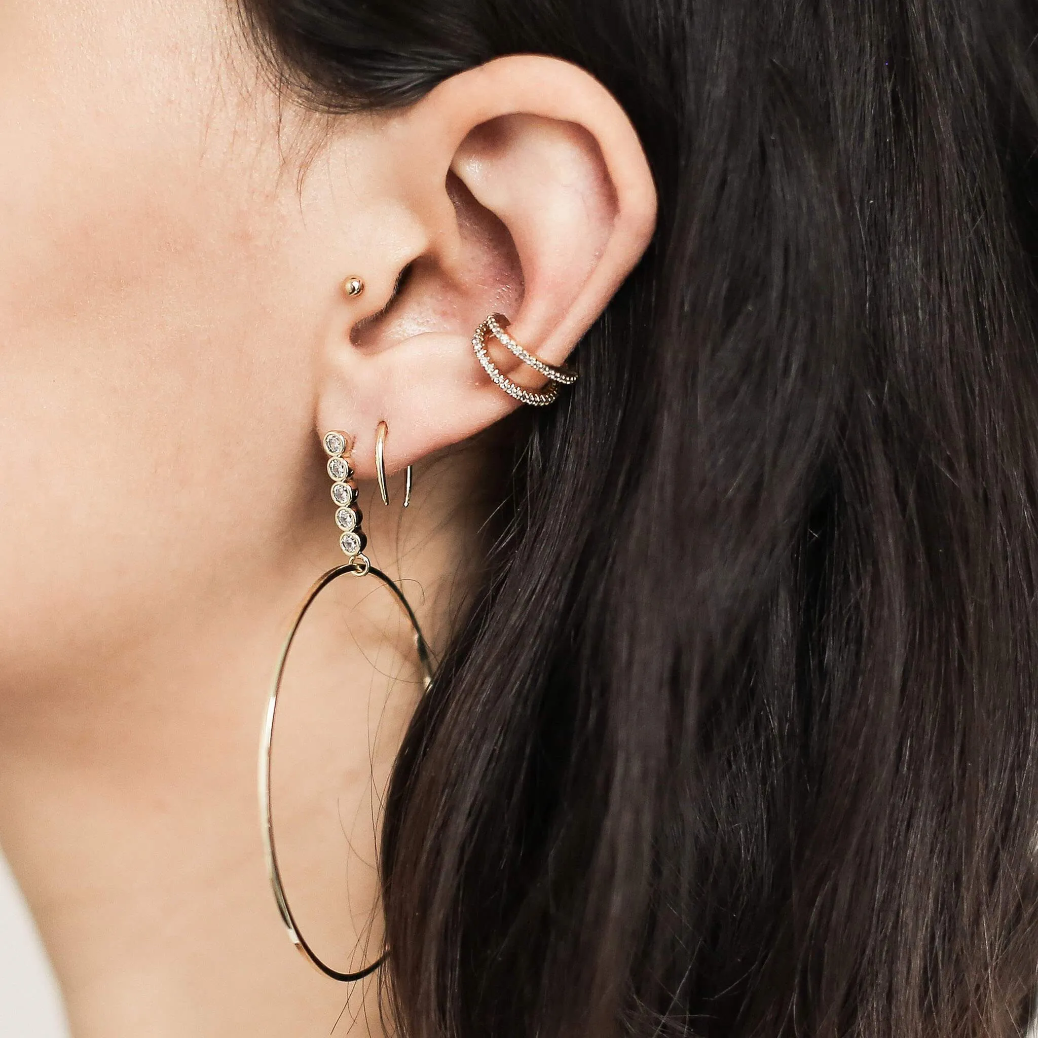 Sample Item: Little Sphere Threaded Flat Back Earring sold by Maison Miru product image thumbnail 4