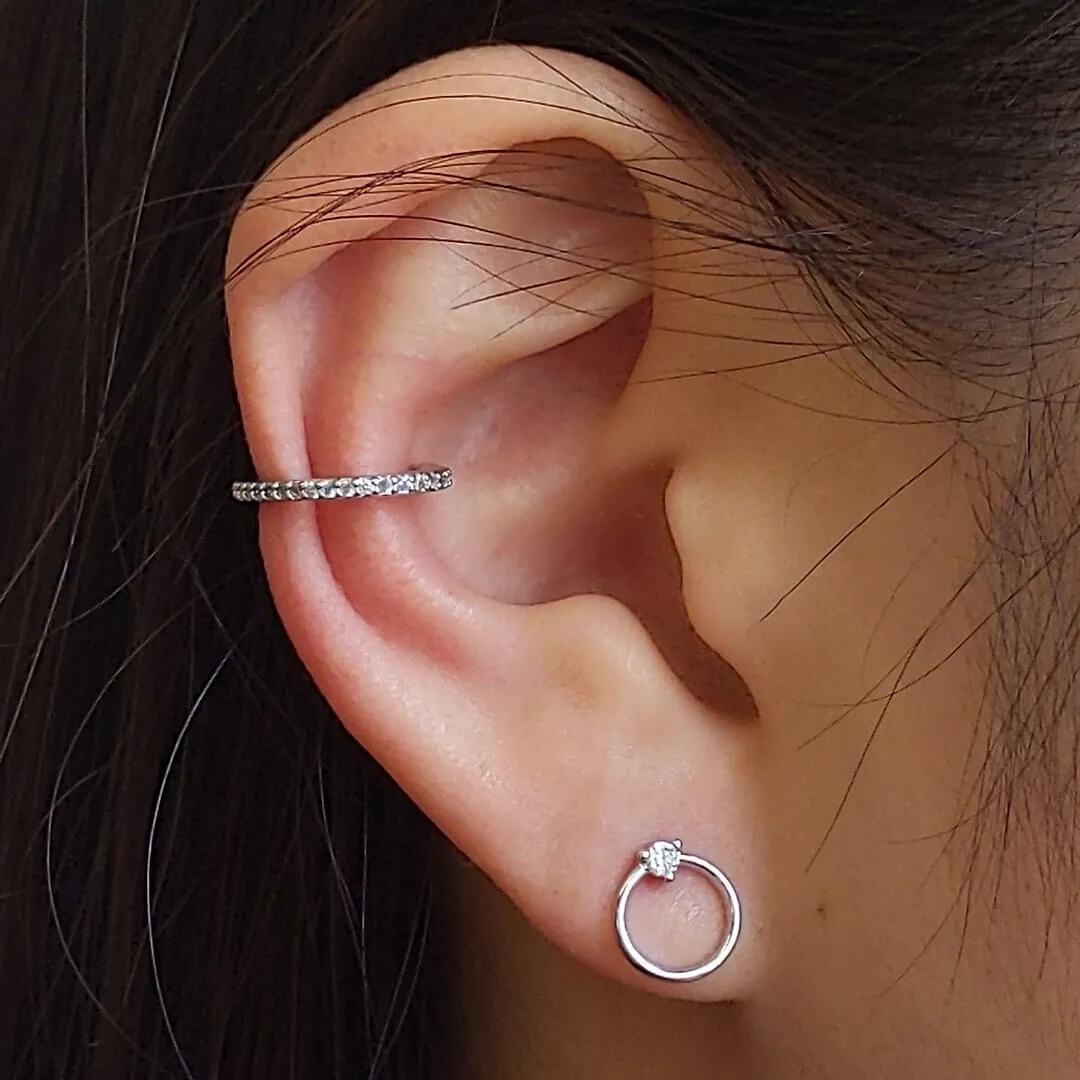 Sample Item: Crystal Orbit Studs in Sterling Silver sold by Maison Miru product image thumbnail 2