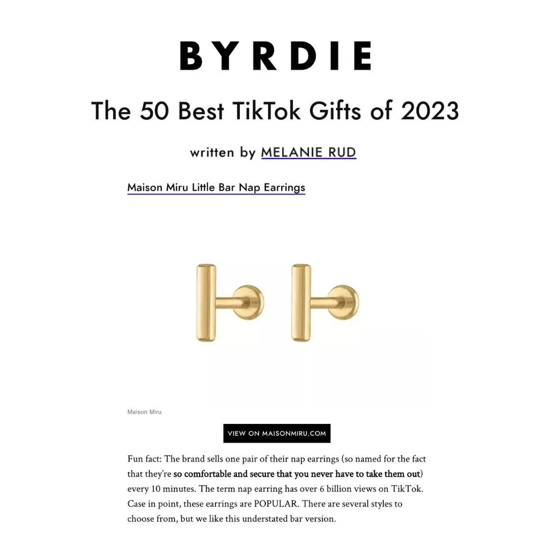 Sample Item: Little Bar Nap Earrings sold by Maison Miru product image thumbnail 5