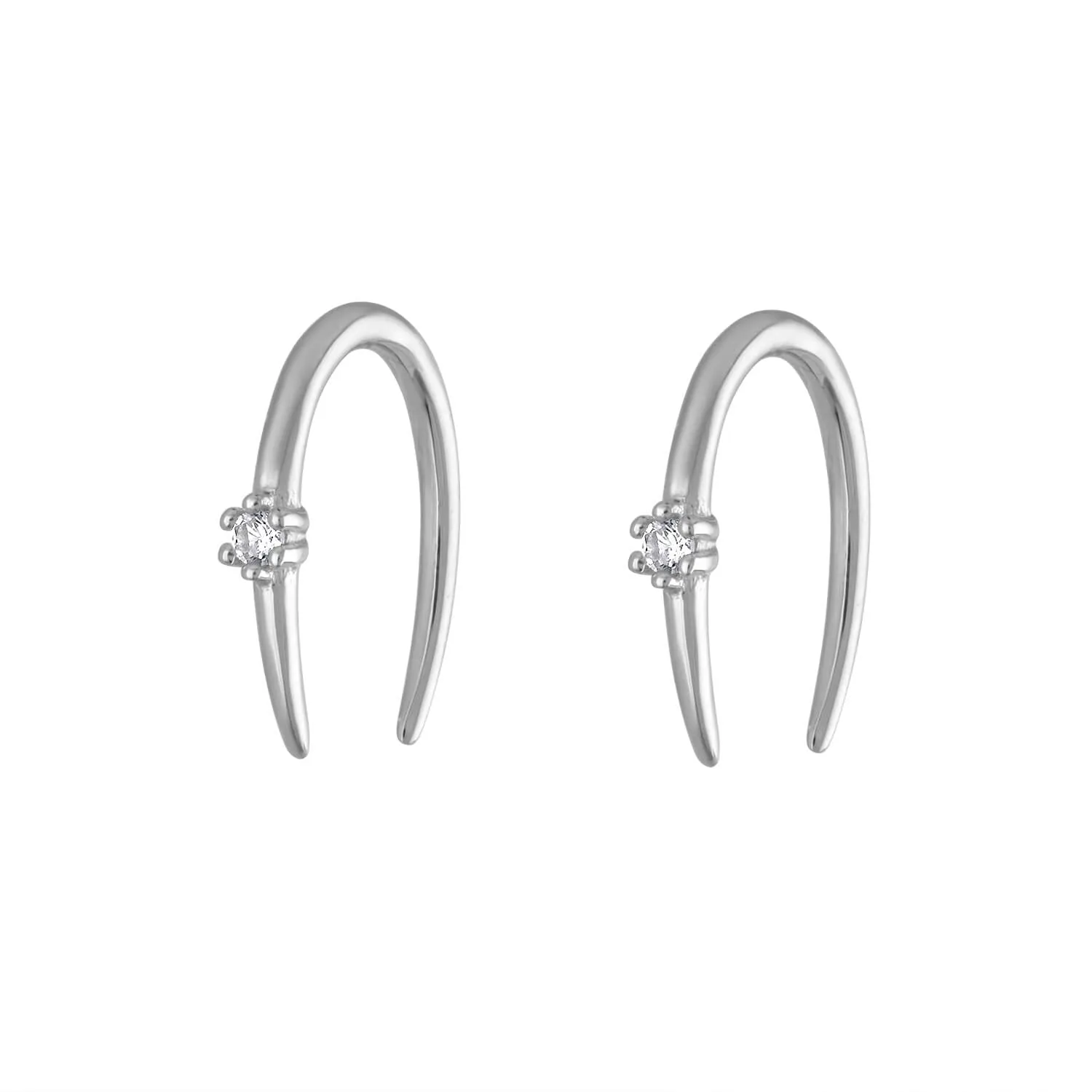 Sample Item: Shooting Star Open Hoop Earrings in Sterling Silver sold by Maison Miru