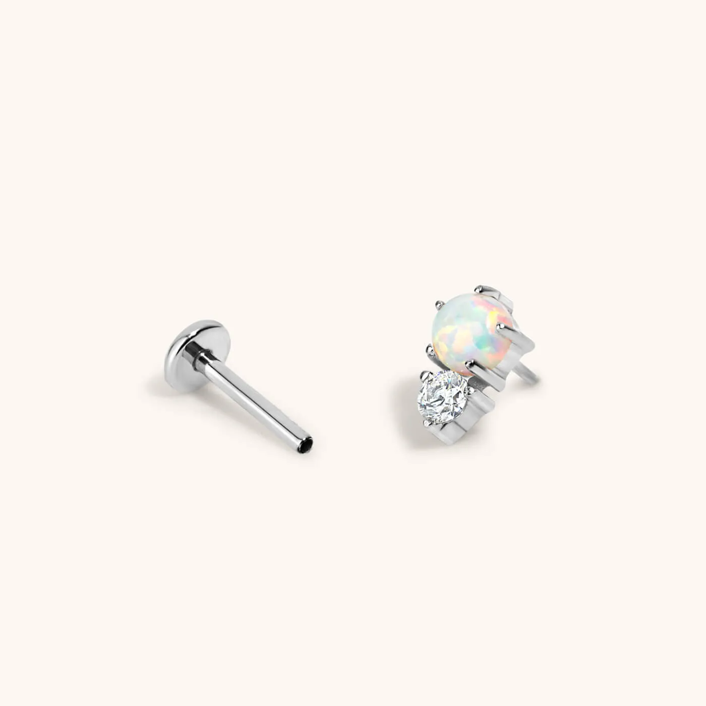 Wish and Hope Opal Push Pin Flat Back Earring sold by Maison Miru product image thumbnail 5