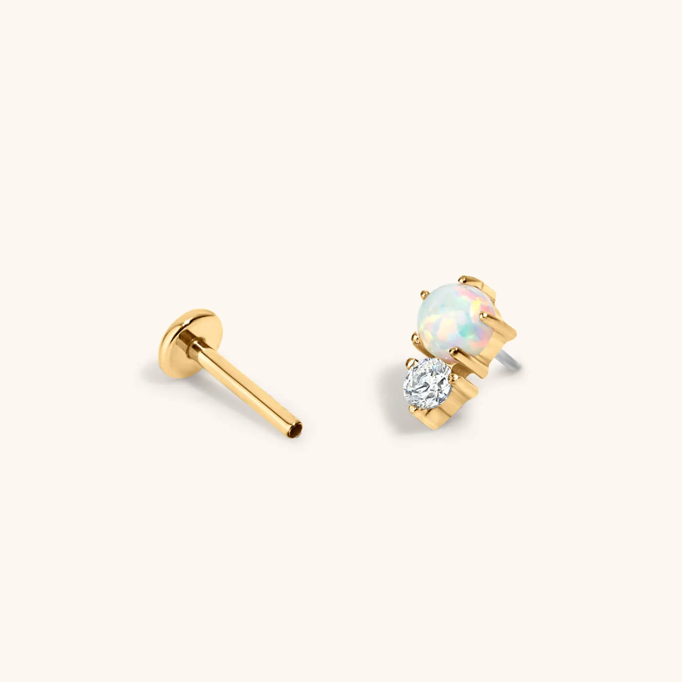 Wish and Hope Opal Push Pin Flat Back Earring sold by Maison Miru product image thumbnail 3