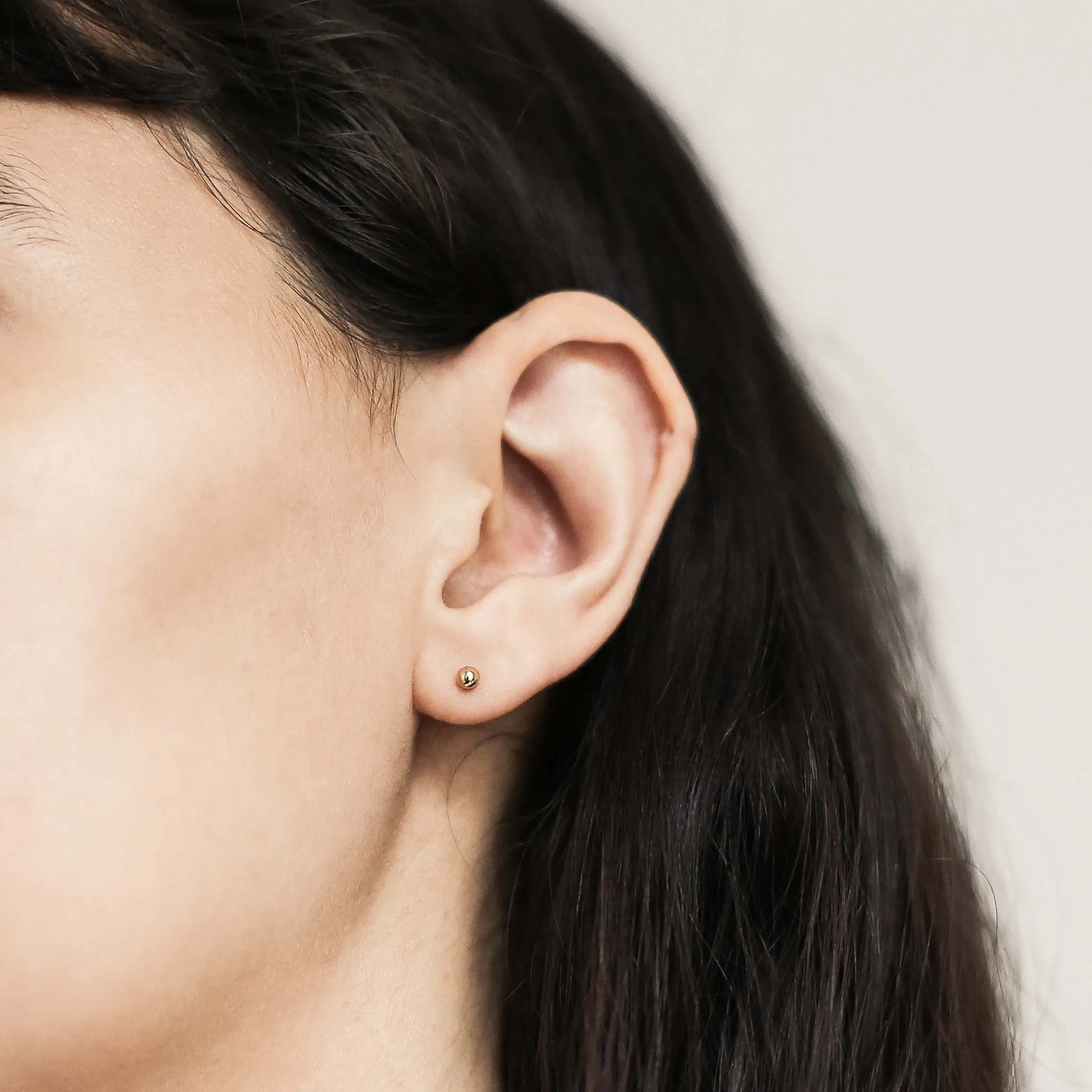 Little Sphere Studs in Sterling Silver sold by Maison Miru product image thumbnail 2