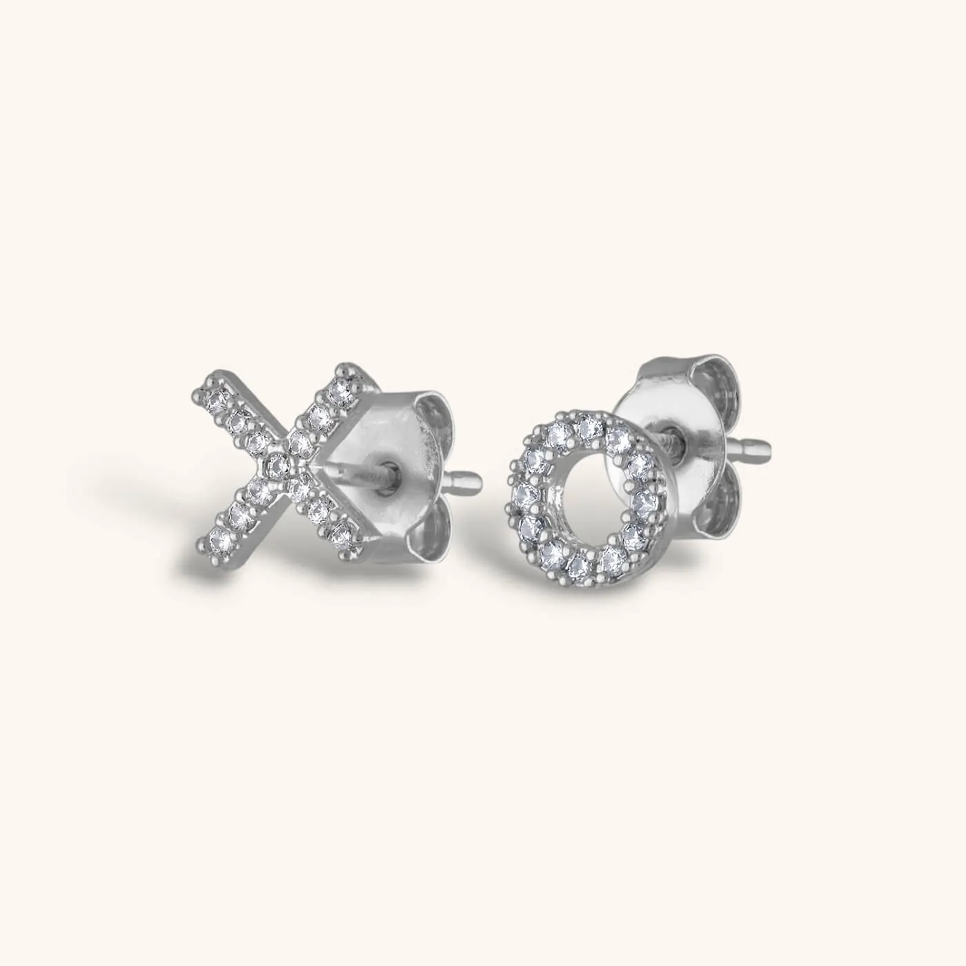 Pave X and O Studs in Sterling Silver sold by Maison Miru