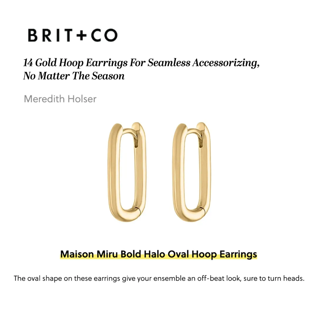 Bold Halo Oval Hoop Earrings sold by Maison Miru product image thumbnail 5
