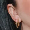 Bold Halo Oval Hoop Earrings sold by Maison Miru